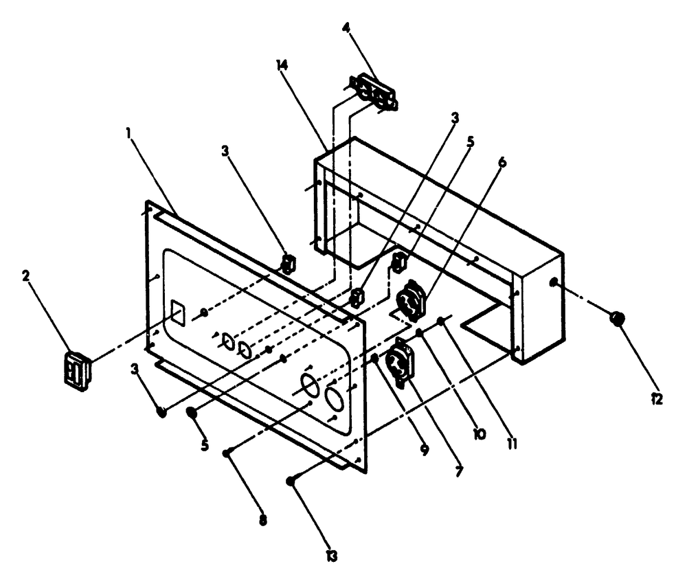 Panel Diagram and Parts List for 8865-8-L4000  Briggs and Stratton Generator